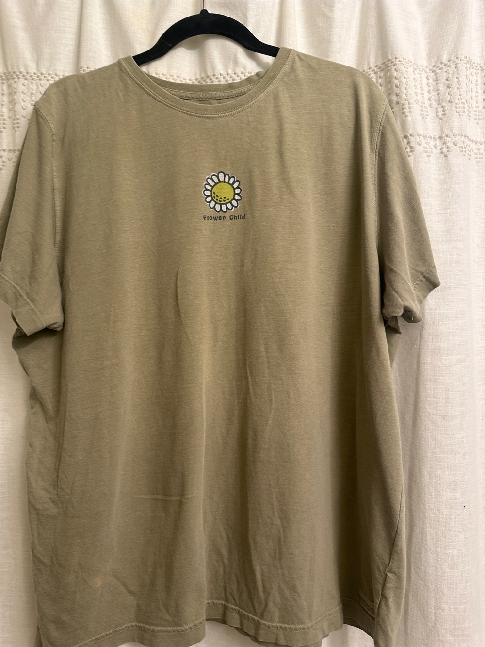Life is Good Women’s Olive 'Flower Child' Graphic Short Sleeve Tee